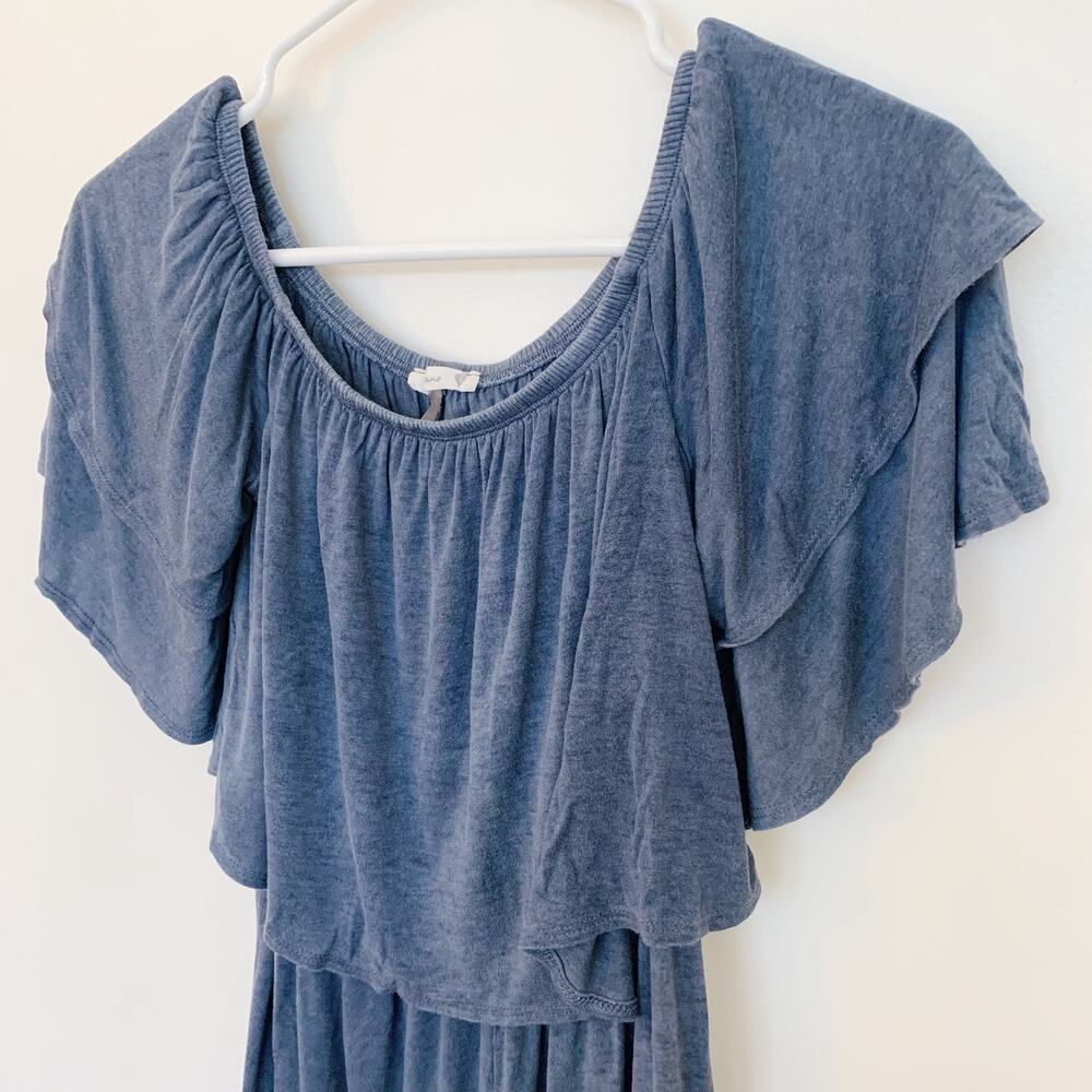 Soprano Off-Shoulder Blue Romper - Picture 4 of 6